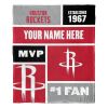 [Personalization Only] OFFICIAL NBA Colorblock Silk Touch Throw Blanket - Houston Rockets