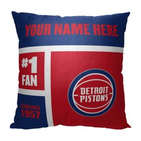 [Personalization Only] Detroit Pistons Colorblock Personalized Pillow