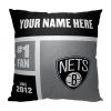 [Personalization Only] OFFICIAL NBA Colorblock Personalized Pillow - Brooklyn Nets