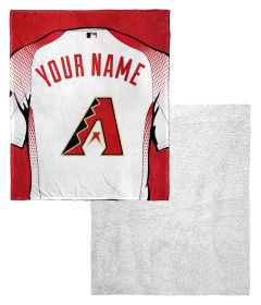 [Personalization Only] Diamondbacks OFFICIAL MLB Jersey Personalized Silk Touch Sherpa Throw Blanket, 50" X 60"