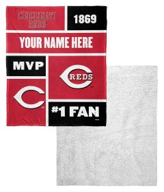 [Personalization Only] Reds Colorblock Personalized Silk Touch Sherpa Throw Blanket