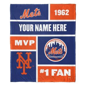 [Personalization Only] Mets Colorblock Personalized Silk Throw