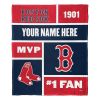 [Personalization Only] Red Sox Colorblock Personalized Silk Throw