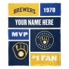 [Personalization Only] Brewers Colorblock Personalized Silk Throw