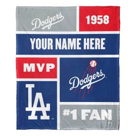 [Personalization Only] Dodgers Colorblock Personalized Silk Throw