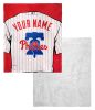 [Personalization Only] Phillies OFFICIAL MLB Jersey Personalized Silk Touch Sherpa Throw Blanket, 50" X 60"