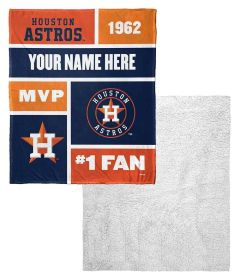 [Personalization Only] Astros Colorblock Personalized Silk Touch Sherpa Throw Blanket