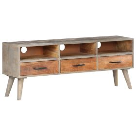 TV Stand Gray 51.2"x13.8"x20.1" Solid Rough Mango Wood