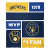 [Personalization Only] Brewers Colorblock Personalized Silk Throw