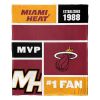 [Personalization Only] OFFICIAL NBA Colorblock Silk Touch Throw Blanket - Miami Heat