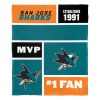 [Personalization Only] OFFICIAL NHL Colorblock Personalized Silk Touch Throw Blanket - San Jose Sharks