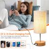 Touch Control Table Lamp 3-Way Dimmable Nightstand Beside Lamp for Bedroom Living Room Dual USB Ports LED Bulb Included