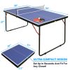 Table Tennis Table Foldable & Portable Ping Pong Table Set with Net and 2 Ping Pong Paddles for Indoor Outdoor Game