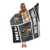 [Personalization Only] OFFICIAL NHL Colorblock Personalized Silk Touch Sherpa Throw Blanket - Vegas Golden Knights