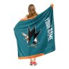 [Personalization Only] OFFICIAL NHL Jersey Silk Touch Throw Blanket - Sharks