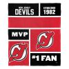 [Personalization Only] OFFICIAL NHL Colorblock Personalized Silk Touch Throw Blanket - New Jersey Devils