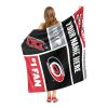 [Personalization Only] OFFICIAL NHL Colorblock Personalized Silk Touch Throw Blanket - Carolina Hurricanes