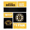 [Personalization Only] OFFICIAL NHL Colorblock Silk Touch Throw Blanket - Boston Bruins