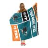 [Personalization Only] OFFICIAL NHL Colorblock Personalized Silk Touch Sherpa Throw Blanket - San Jose Sharks