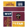 [Personalization Only] OFFICIAL NBA Colorblock Silk Touch Throw Blanket - Cleveland Cavaliers