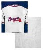 [Personalization Only] Braves OFFICIAL MLB Jersey Personalized Silk Touch Sherpa Throw Blanket, 50" X 60"