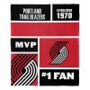 [Personalization Only] OFFICIAL NBA Colorblock Silk Touch Throw Blanket - Portland Trail Blazers