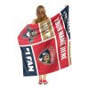 [Personalization Only] OFFICIAL NHL Colorblock Personalized Silk Touch Sherpa Throw Blanket - Florida Panthers