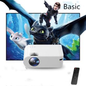 Home Office HD Mobile Wifi Wireless Projector (Option: White-Basics-US)