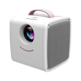 Home children projector portable LED support HD 1080P projector (Option: Pink-UK)