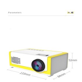 Mini Projector Support 1080P YG300 Portable LED Projector Home Theatre Video Beamer For Mobile Phone (Option: Yellow-UK)