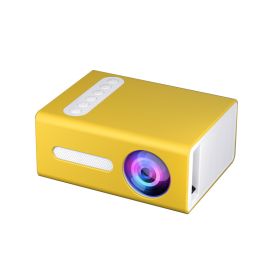 Home Office T300 Projector 1080P Miniature Mini Projector (Option: Yellow US)