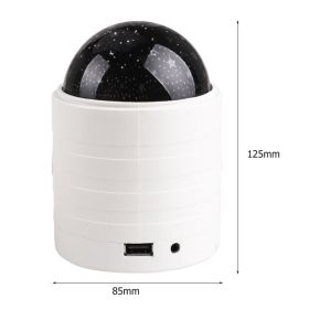 Night light of Star Projector (Option: White-A-USB)