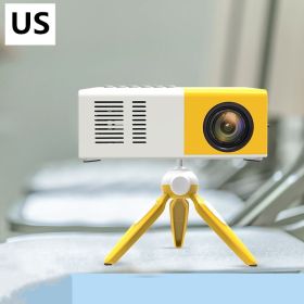 Gift Home Entertainment Projector Handheld Mini LED Projector (Option: A Yellow and white-US)