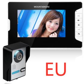 Shanyi Shida practical 7-inch high-definition LCD night vision waterproof adjustable angle video doorbell (Option: EU)