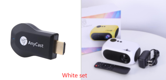 M24 Micro Mini Projector Led Portable Hd 1080p (Option: White set-EU)