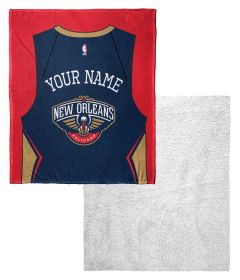 [Personalization Only] OFFICIAL NBA Jersey Silk Touch Sherpa Throw Blanket - Pelicans (Type: Personalization Only)