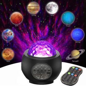 Planet Starry Sky Projection Lamp Christmas (Option: Black10big planet USB-USB)