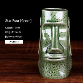 Personality Cocktail Glass Creative Cup Ceramic Cup (Option: Startu Green)